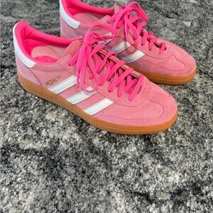 Adidas Women's Pink and White Spezial Sneakers- worn 2 times